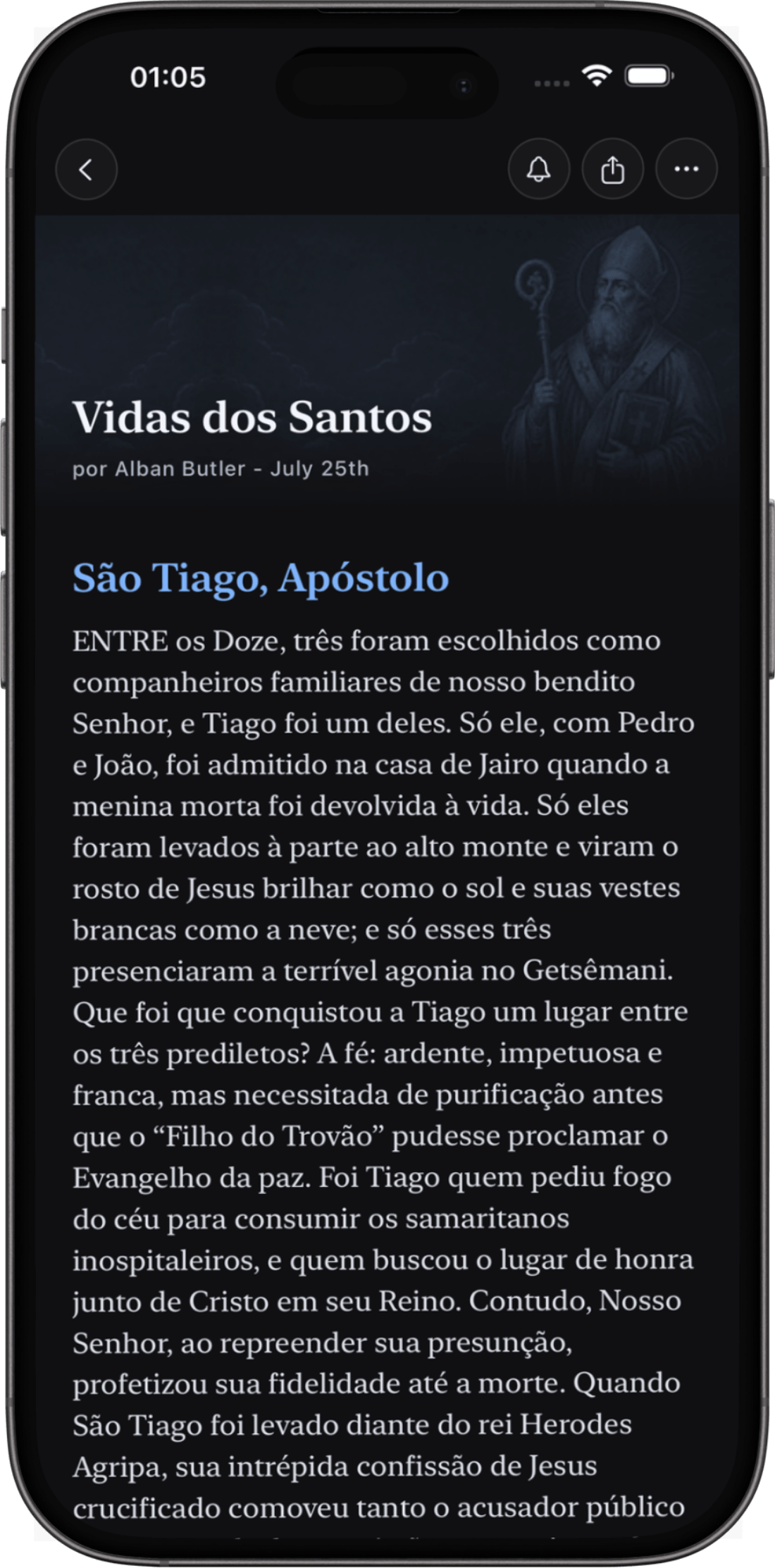 Leitor de Vidas dos Santos do Ambo