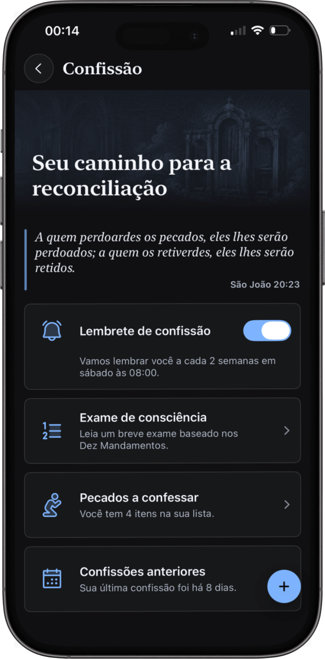 Tela de preparação para a confissão no Ambo